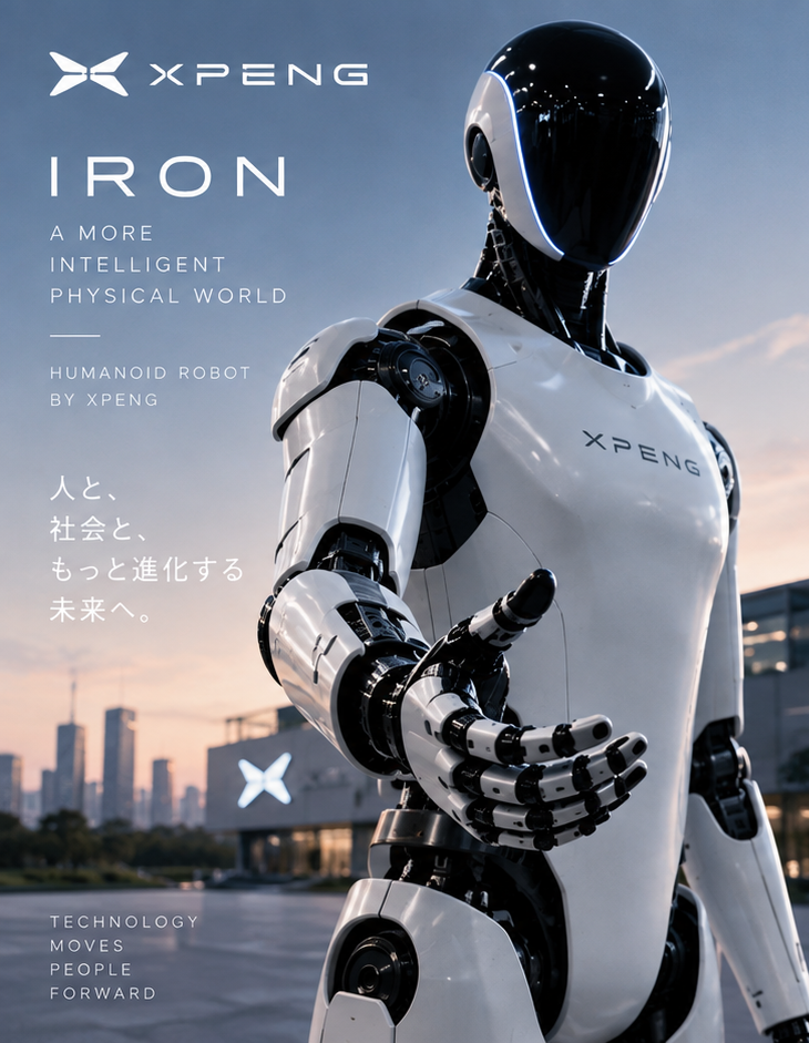 XPENGが人型ロボット事業に約900億円超を調達へ。AI×自動車メーカーで「IRON」の量産化を加速
